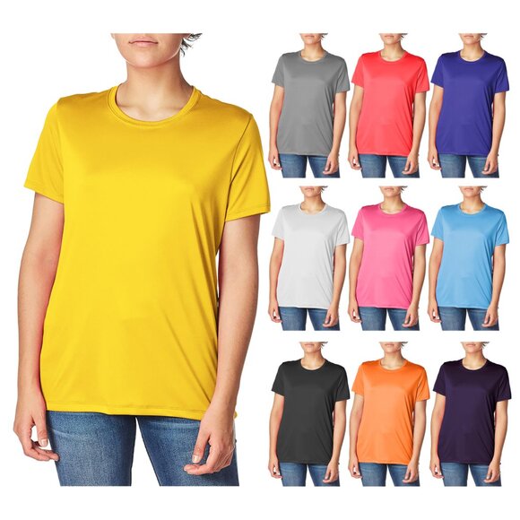 1-Pack Women's Slim-Fit Short Sleeves Crew Neck Black T-Shirt with (Plus Sizes) - Picture 9 of 16